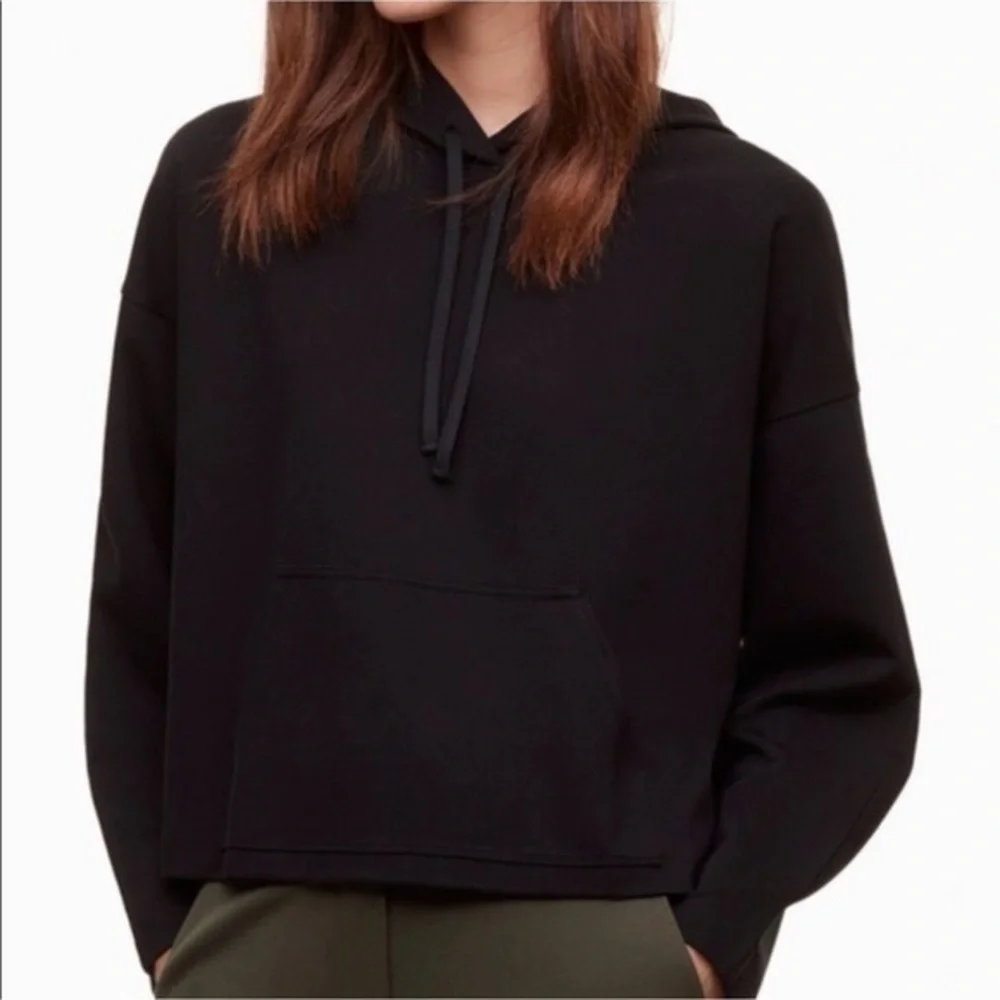 Aritzia Babaton Group Cropped Cashmere Hoodie black size S